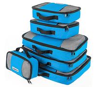 Savisto Packing Cubes 6 Piece Set, Durable & Lightweight Travel Essentials for Suitcases - Includes 1 XL, 2 L, 2 M, 1 S - Available in 8 Stylish Colours - Blue