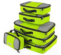 Savisto Packing Cubes 6 Piece Set, Durable & Lightweight Travel Essentials for Suitcases - Includes 1 XL, 2 L, 2 M, 1 S - Available in 8 Stylish Colours - Green