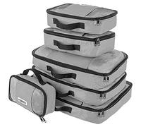 Savisto Packing Cubes 6 Piece Set, Durable & Lightweight Travel Essentials for Suitcases - Includes 1 XL, 2 L, 2 M, 1 S - Available in 8 Stylish Colours - Grey