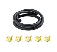SAVITA 1 Pc 3.28 Ft 3/16'' inch ID Fuel Line Set, Fuel Pipe Fuel Hose with 5 Pieces of Hose Clamps, Gasoline Hose Tool Kit, Suitable for Motors, Cars, Tractors, Small Engines (5mm), Black