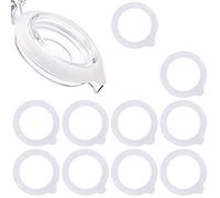 SAVITA 10 Pcs Silicone Replacement Gaskets, 3.75 Inch Silicone Seals Airtight Jar Replacement Gaskets Silicone Gasket Sealing Rings for Regular Glass Jars Mason Jars (White)
