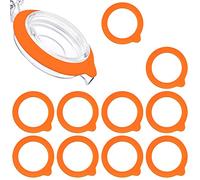 SAVITA 10 Pcs Silicone Replacement Gaskets, 3.75 Inch Silicone Seals Airtight Jar Replacement Gaskets Silicone Gasket Sealing Rings for Regular Glass Jars Mason Jars (Orange)