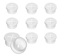 SAVITA 10 Pieces 1 Inch Desk Cable Tidy Rubber Hole Cover Desk Cord Organizer and Cable Holders for Desktop Cables (White)