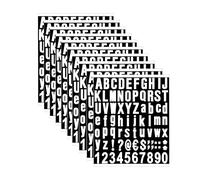 SAVITA 10 Sheets Alphabet Number Letter Stickers, Vinyl Alphabet Stickers and Number Stickers for Window Door Guitar Bottle DIY Crafts (White)