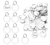 SAVITA 100 pcs Metal Rim Key Tags 1.22 inch, Round Paper Tags Round Key Labels White Key Tags with Metal Split Rings for Car Keys and Door Keys