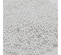 SAVITA 1000pcs 6mm White Round Pearls Beads Satin Luster Loose Spacer Beads for DIY Craft Necklaces Bracelets Earrings Rings Jewelry Making Supplies