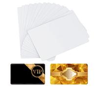SAVITA 100pcs 0.22mm Thick Double-Side Sublimation Metal Business Cards Blank Printable for Gifts Promotion Office Customize Trade VIP Membership (3.4x2.1x0.01inch), White