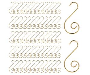 Savita 100pcs Christmas Hooks - Gold Ornament Hangers for Tree Decorations