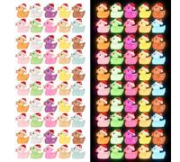 SAVITA 100pcs Christmas Mini Resin Ducks, Multicolored Mini Resin Ducks Glow In The Dark Tiny Resin Toys Christmas Ducks for DIY Craft Garden Landscape Home Decorations (10 Colors)