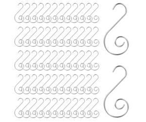 SAVITA 100pcs Ornament Hooks Christmas Tree, Ornament Christmas Tree for Ornaments Hanging Decorations (Silver)