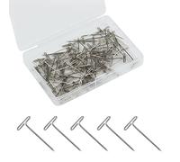 SAVITA 100pcs T Pins for Wig Heads, 1in Wig Straight Pins with Plastic Box