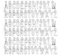 SAVITA 104 Pieces ABC Letter Charms Mini Capital Alphabet A-Z Zinc Alloy Bracelet Necklace Pendants for DIY Jewelry Making