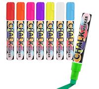 SAVITA 10MM Jumbo Tips Liquid Chalk Markers Pens, 8 Colors Neon Pens Erasable Glass Pen Window Markers for Cars Washable Paint Markers for Auto Chalkboard Whiteboard LED Boards Smooth Surfaces