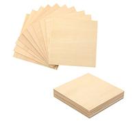 Savita 10pcs Balsa Wood Panels, 100x100mm Square Unfinished Wood Pieces Basswood Sheets for DIY Craft Projects Miniature Models Making