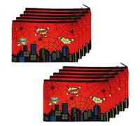 SAVITA 10pcs Spider Theme Cartoon Pencil Case for School Supplies, Large Capacity Canvas Spider Pencil Pouch Cartoon Bags for Party Celebration & Stationery Storage