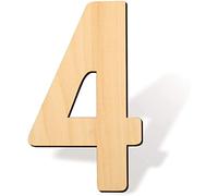 SAVITA 12 Inch Blank Wooden Number 4 Unfinished Wood Slices Sign Board for DIY Craft Projects Home Sign Wall Birthday Wedding Party Decoration (4)