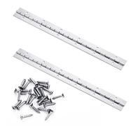 SAVITA 12 Inch Continuous & Piano Hinges, 2Pcs Stainless Steel Continuous Hinge with Holes, Heavy Duty Polished Stainless Piano Hinges for Boats Cabinets Storage Box, Screw Included (Silver, 300mm)