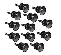 SAVITA 12 Pieces 0.9x0.5 Guitar Strap Locks and Buttons Set, Strong Metal Guitar End Pins with Screws and Rubber Blocks for Acoustic Electric Classical Guitar, Bass Ukulele (Black)