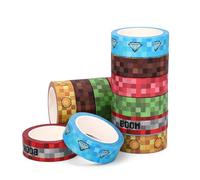 SAVITA 12 Rolls Washi Tape Set, 0.6inx32.8ft Cartoon Washi Tape Party Supplies for Scrapbooking Gift Wrapping DIY Crafts and School Supplies (Total Length 393.7ft)