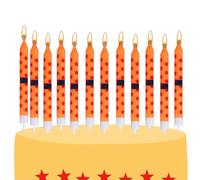 SAVITA 12pcs Anime Theme Birthday Candles, Yellow and Red Stars Print Themed Birthday Cake Candles Cupcake Topper for Boy and Husband Cartoon Themed Party Decoration Supplies