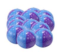 SAVITA 12pcs Inflatable Beach Balls, 8.66in Purple & Blue Winter Snowflake Blow up Ball Summer Swimming Pool Toys for Kids & Toddlers Outdoor Activity Party Supplies Decoration Decor