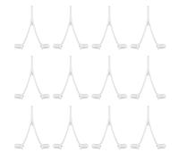 SAVITA 12pcs Pool V Clips, Pool Brush Clips Pool Brush Plastic Clips Pool Pole Clips for Pool Brushes Skimmers Leaf Rakes (White)