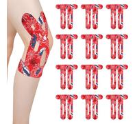 SAVITA 12pcs Red Spider Kinesiology Tape, Original Cotton Knee Precut Spider Web Kinesiology Tape for Shoulder Knee Support & Comfort During Workouts