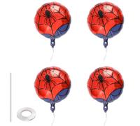 SAVITA 12pcs Spider Web Balloon, 18 Inch Spider Theme Foil Balloon Red and Blue Party Decoration for Kids Birthday Halloween Party Supplies