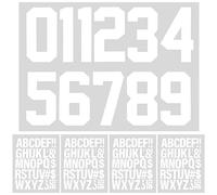 SAVITA 147PCS Heat Transfer Letters and Numbers, Waterproof 8 Inch Iron on Numbers and 2 Inch Iron on Letters for DIY T-Shirt Bags (White)