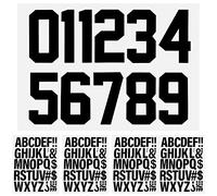 SAVITA 147PCS Heat Transfer Letters Iron on Numbers, Waterproof 8 Inch Iron on Numbers and 2 Inch Iron on Letters for DIY Team Uniforms T Shirts (Black)