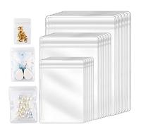 SAVITA 150pcs 3 Sizes Clear Earring Bags, PVC Self-Seal Zipper Waterproof Bags Thickened Reusable Storage Pouch for Jewelry Rings Necklace Bracelet