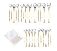 SAVITA 18 Pcs 6 Sizes Pearl Hair Pins Bridal Hair Pieces Pearl Bobby Pins for Wedding, Bride, Bridesmaid, Girls, Women(Gold)