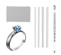 SAVITA 18 Pieces Ring Size Adjusters, Invisible Loose Ring Sizer with Finger Measuring Tool and Polishing Cloth Silicone Spiral Clip for Loose Rings