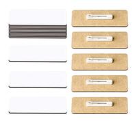 Savita 18pcs 2.5 x 7.5 cm Sublimation Name Tags with Self-Adhesive Badge Pins DIY Sublimation Blanks Name ID Badge for Students Employees Clothes