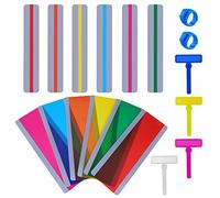 SAVITA 18pcs Guided Reading Strips Tools Set, Finger Trackers Highlight Strips Colored Overlay Strips for Dyslexic Students Kids to Help Read