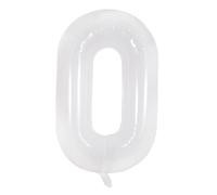 SAVITA 1pc White Number 0 Balloon Foil Huge Balloon for Birthday Party Activity Gathering Festival Celebration Anniversary Decoration Supplies (40inch)
