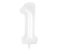 SAVITA 1pc White Number 1 Balloon Foil Huge Balloon for Birthday Party Activity Gathering Festival Celebration Anniversary Decoration Supplies (40inch)