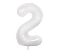 SAVITA 1pc White Number 2 Balloon Foil Huge Balloon for Birthday Party Activity Gathering Festival Celebration Anniversary Decoration Supplies (40inch)