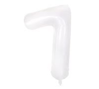 SAVITA 1pc White Number 7 Balloon Foil Huge Balloon for Birthday Party Activity Gathering Festival Celebration Anniversary Decoration Supplies (40inch)