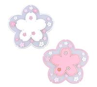 SAVITA 2 Pcs Sakura Coasters Cherry Blossom Coasters Blossom Cup Mats Cup Pads for Coffee Table, Restaurants, Hotels, Offices, Home, Coffee Shops(White and Pink)