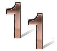 SAVITA 2 Pieces 7cm Bronze Post Box Numbers, Adhesive Address Number Stickers House Numbers Sign for Cars Hotels Houses Apartments (Number 1)
