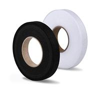 SAVITA 2 Rolls 140 Yards Hem Tape, No Sew Hemming Tape Iron-On Fabric Fusing Tape for Hemming Broken Clothes Pants Jeans Trouser Skirt (Black 1.5cm /0.6inch, White 2cm / 0.8inch in Width)