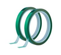 SAVITA 2 Rolls High Temperature Tape,10mmx33m(108ft) Heat Transfer Tape High Temperature Masking Tape for Sublimation Painting Circuit Boards Powder Coating(Green)