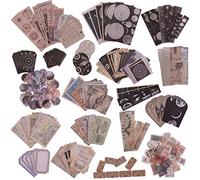 SAVITA 200pcs Retro Scrapbooking Stickers, 80pcs Translucent Vintage Aesthetic Stickers 120pcs Matte Retro Letter Paper, Decorative Stickers for Scrapbooking Journaling DIY