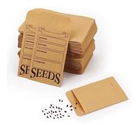 SAVITA 200pcs Seed Envelopes, Reusable Self Sealing Seed Storage Envelopes Printed with Types Name Template Small Seed Packets for Seeds Saving & Collecting, 1.9 x 3.9 inch