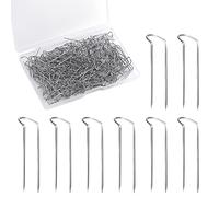 SAVITA 200pcs U-shaped Sewing Quilting Pins, Stainless Steel Craft Pins Double Blocking Pins Multi-purpose Straight Pins for Sewing, Home Decor and Jewelry Display (0.9 inch Long), Silver, S (D18008)