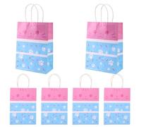 SAVITA 20pcs Cat Dollhouse Favors Bags, Kraft Paper Cartoon Themed Gift Bags Cute Pink and Blue Goodie Packing Supplies Birthday Party Decoration for Kids Girls Boys Baby Shower
