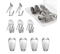 SAVITA 20pcs Cubicle Hooks for Fabric Walls, Decorative Push Pin Hooks Metal Picture Hanger Nails with Plastic Case for Wooden Boards Walls Hanging Clock Key Chain Photo Frame (Silver)