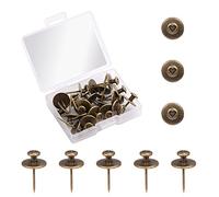 SAVITA 20pcs Picture Hangers Nails Double-Headed Wall Nails, Thumb Tacks Hooks, Pushpin Hook Hangers Decorative Push Pin Hooks for Home Classroom Office Study Room Drywall (Bronze)