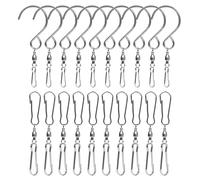 SAVITA 20pcs Spinner Swivel Hooks, Dual Wind Spinner Swivel Hook 360 Degree Rotating Wind Spinner Swivel Wind Chime Hanger for Wind Spinner Windmill Crystal Winders (2 Styles, Silver)